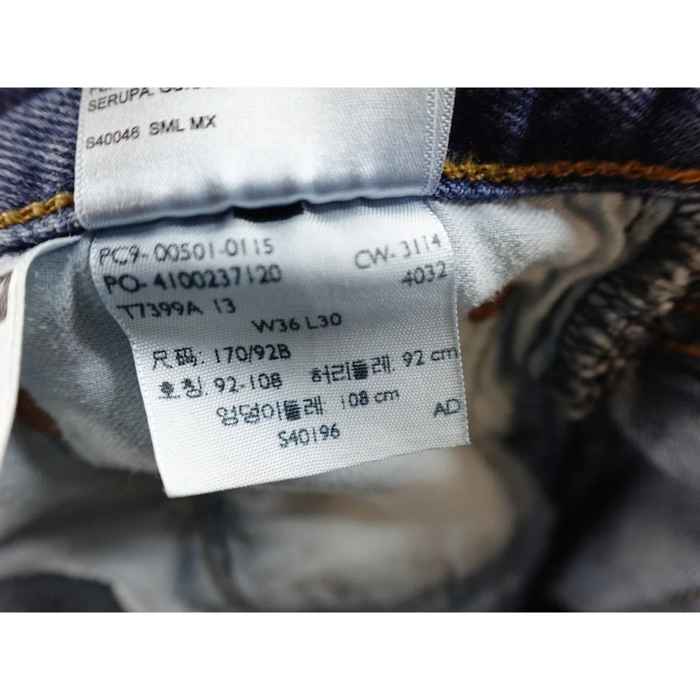 Levis 501 Jeans‎ Mens 36x30 Blue Distressed Stained Straight Button Fly
